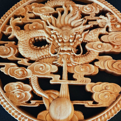 銅 細工 透かし彫り二龍戯珠祥雲盤竜薫る香炉 香道具 装飾品 工芸品 置物 威龍戯珠2 26.5cm（龍・竜・雲) 参次元彫刻『雅』 透かし彫 楠彫刻