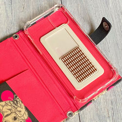 バッグのように使えるスマホケース　「遠州織物」アップサイクル　パープル　落下防止 6枚目の画像