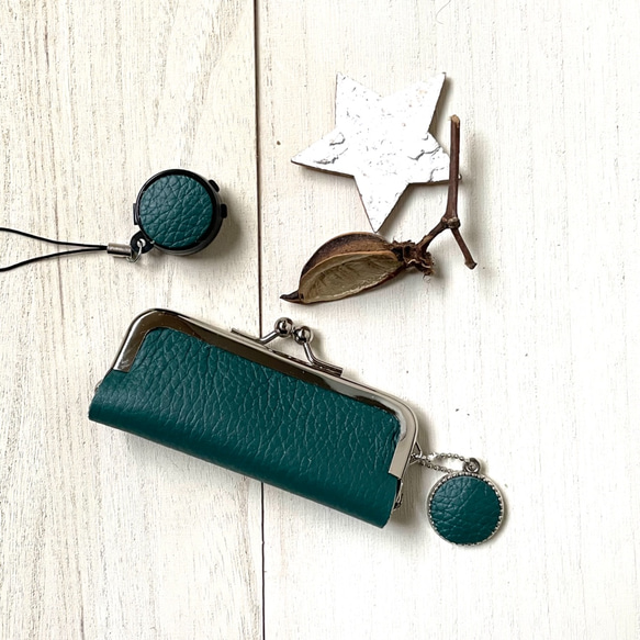 2wayコンパクトコインケース・印鑑ケース(シバ シルエットスタッズ) 3枚目の画像