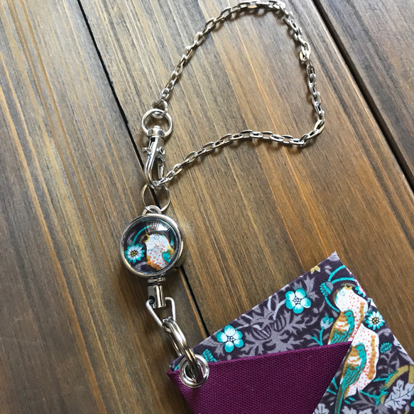 リールキーが便利なシンプルパスケース（リバティ・ストロベリースゥイーフP） 3枚目の画像