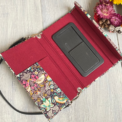 バッグの様に使えるスマホケース 手帳型 ストロベリーシーフPK（マルチタイプタイプ/全機種対応　落下防止） 4枚目の画像