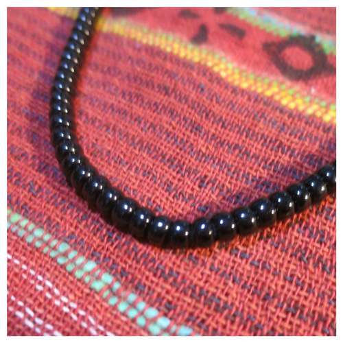 黒】鹿紐ビーズネックレス インディアンジュエリー 40-90cm 調節