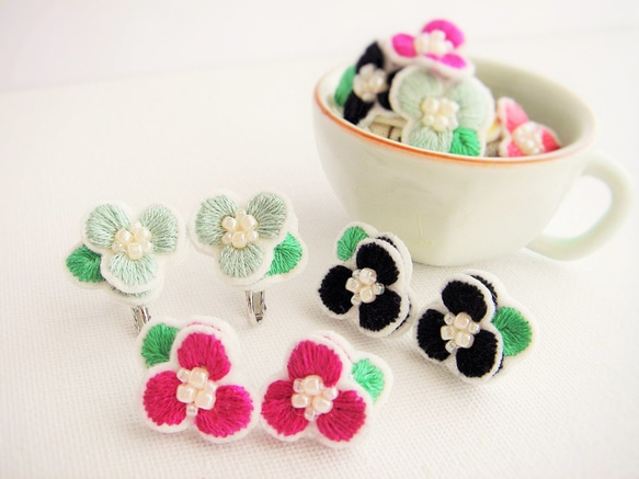 【受注生産】flower pairs pierce 002 1枚目の画像