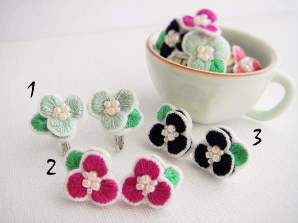 【受注生産】flower pairs pierce 002 2枚目の画像