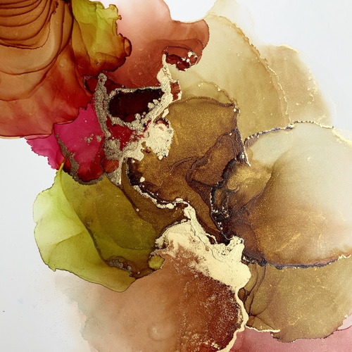 オリジナルアート アルコールインクアート 原画 秋 絵画 Shula 通販