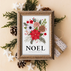 クリスマスポスター/NOEL/フラワーアート 1枚目の画像
