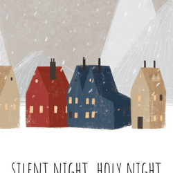 冬のアートポスター/Silent night, holy night/クリスマスイラスト/北欧ポスター 5枚目の画像
