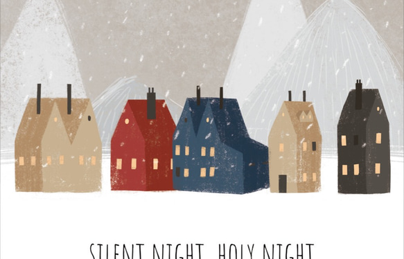 冬のアートポスター/Silent night, holy night/クリスマスイラスト/北欧ポスター 5枚目の画像