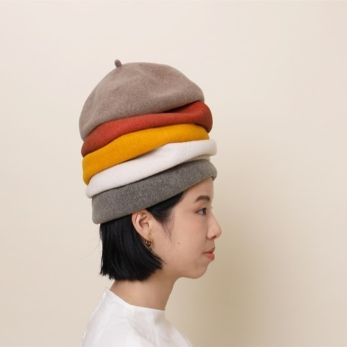 ハンドメイド ベレー帽　帽子 青紫　草木染め 草木染めのベレー帽－山鳩色 ベレー帽・ハンチング pieces of jade