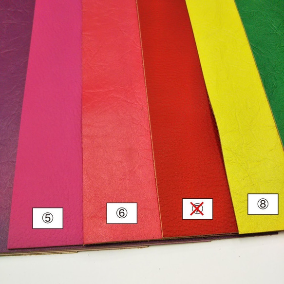 【全１７色】カットレザー　革はぎれ　A4サイズ５枚セット　ハンドメイド　レザークラフト　 5枚目の画像
