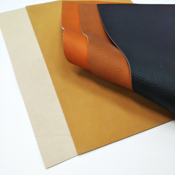 【全１７色】カットレザー　革はぎれ　A4サイズ５枚セット　ハンドメイド　レザークラフト　 3枚目の画像