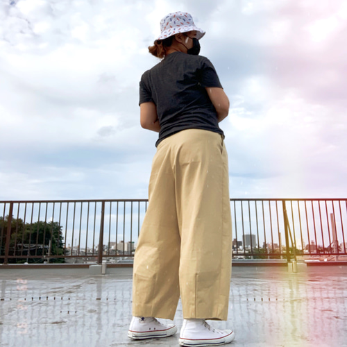 PEOPLESTYLE チノパンツ 変形シルエット カジュアル 無地 ロング CIAOPANIC TYPY サロペット オーバーオール 2WAYシルエットサス
