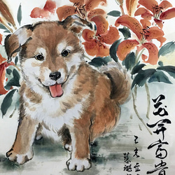 2022年新作複製絵画光学鏡布-寿司絵画シリーズ（猫、鹿、猿、柴犬、牛） 2枚目の画像