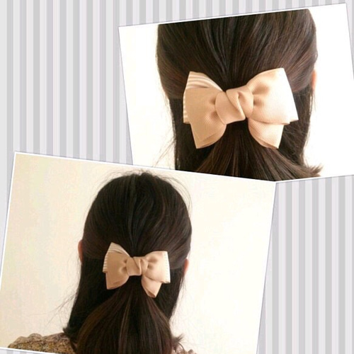 ストライプのトリプルリボン ヘアゴム kaaka´s ribbon 通販 1440033