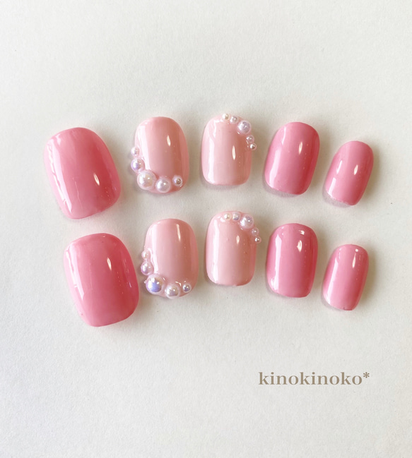 ピンクカラー パール nail 1枚目の画像