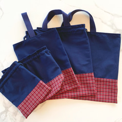 ☆新品☆ ファミリア ☆手刺繍 水色 南国 レッスンバック 入園 入学
