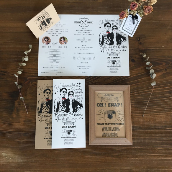 送料無料】席次表☆席札セット 似顔絵シルエット【10枚セット