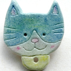 猫 ブローチ 石塑粘土 粘土 手作り ハンドメイド ハチワレ猫 08 3枚目の画像