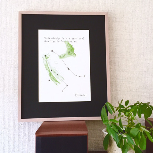 希少 ビンテージ ZODIAC Gemini 双子座 グラフィックプリントガラス