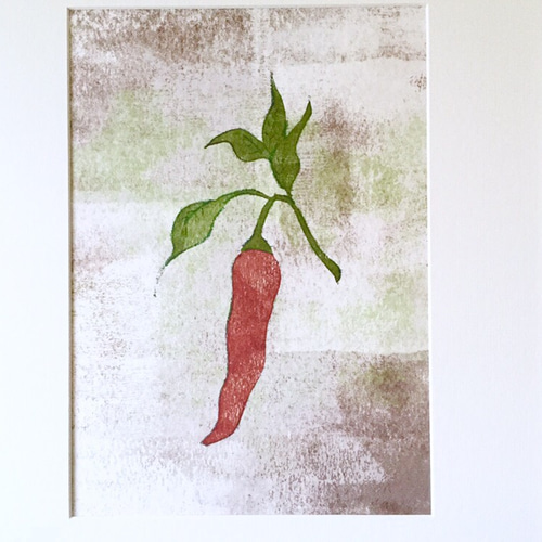 絵画 とうがらし A4判 アートポスター 赤 青 黄 とうがらし イラスト hal0819 通販