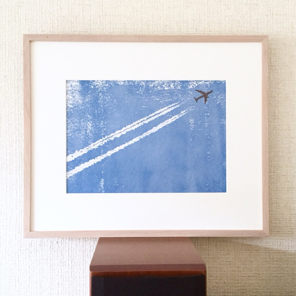 飛行機雲 A4判 アートポスター 1枚目の画像