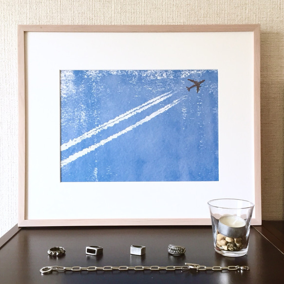 飛行機雲 A4判 アートポスター 4枚目の画像