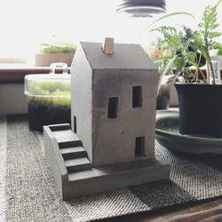 香炉 お家型線香立てL モルタル セメント製 おしゃれ雑貨