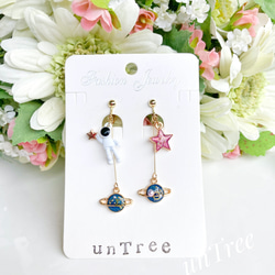 ねこちゃん♡レジンヘアゴム ネジと時間の世界 黒の大人レジン