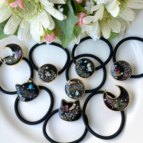 宇宙水色♡キラキラ宇宙レジンヘアゴム ヘアゴム unTree