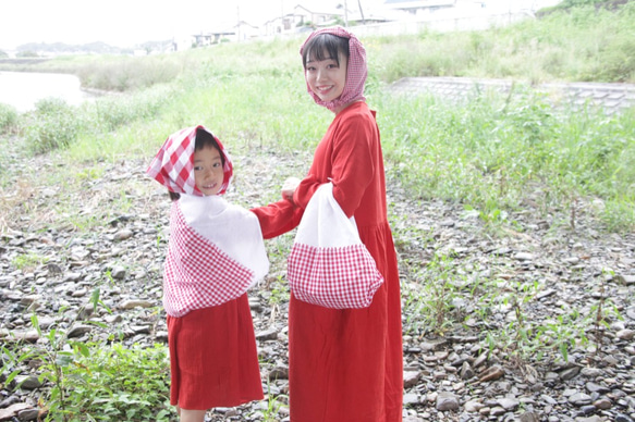 リネン風呂敷/フレンチカントリー風。バッグ代わりの70cm 3枚目の画像