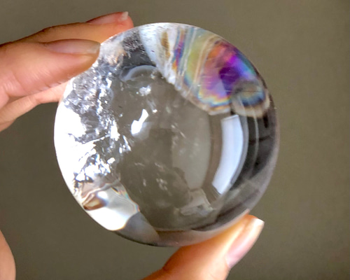 レムリアンシードクォーツ スフィア 5A+++ レインボー入り 60mm/ 家の