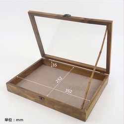 【リオン様限定】アクセサリー ボックス ［wood］S、Lサイズセット　ディスプレイ ボックス　ガラスケース 5枚目の画像