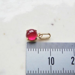 1点もの　K18 宝石質　 ルビー　ペンダントトップ　天然石　レッド　赤 3枚目の画像