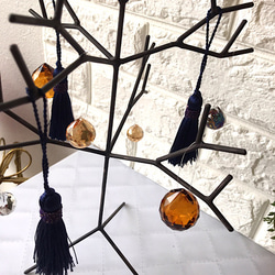 冬色ブラウン　アイアンツリーのサンキャッチャー /ツリー  サンキャッチャー ガラス飾り 　吊り下げ　インテリア 4枚目の画像