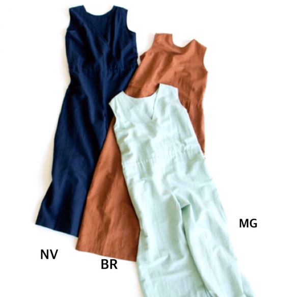 cotton &linen 2way サロペット /コットン リネン 自然派 レディースファッション ワンピース パンツ 3枚目の画像