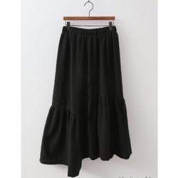 リネン イレギュラーギャザー フレア スカート4colour/ ボトム レディースファッション 5枚目の画像