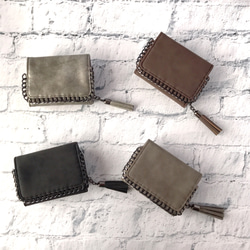 チェーンエッジング 三つ折り財布 ミニ財布 レディース ウォレット