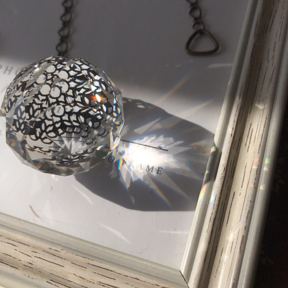 Vintage風 サンキャッチャー30mm 金古美 吊るし飾り ギフト サン