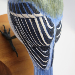 シジュウカラ　木で作った実物大の鳥の置物　木彫り・バードカービング・鳥好きさんへ 5枚目の画像