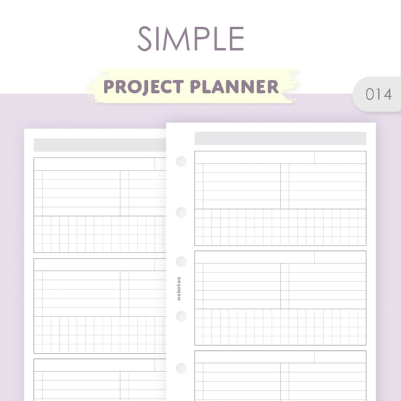 《014M5～A5》 PROJECT PLANNER プロジェクト管理 システム手帳リフィル 手帳 nekotes 通販｜Creema