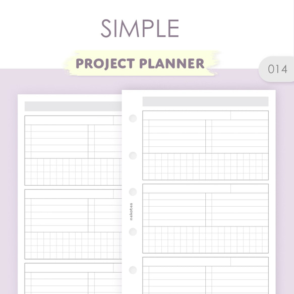 《014-M5～A5》 PROJECT PLANNER プロジェクト管理 システム手帳リフィル 1枚目の画像