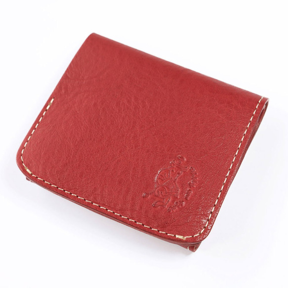 小さいふ。コンチャ 「栃木レザーOilヌメシリーズ オイルレッド」赤 ミニ財布 小さい財布 コンパクト財布 2枚目の画像