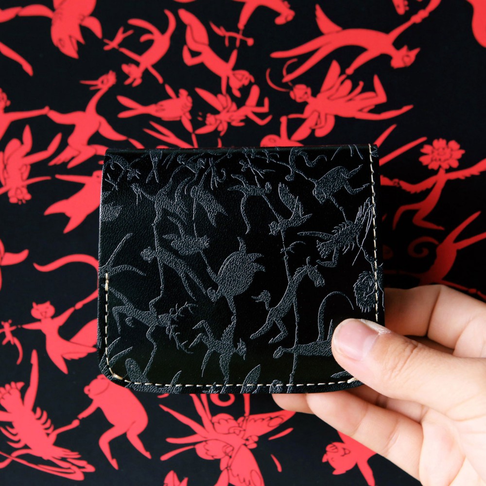 小さいふ。コンチャ 「偉人シリーズ  手塚治虫 「ブッダ」（ブラック×ブラック）」黒 ミニ財布