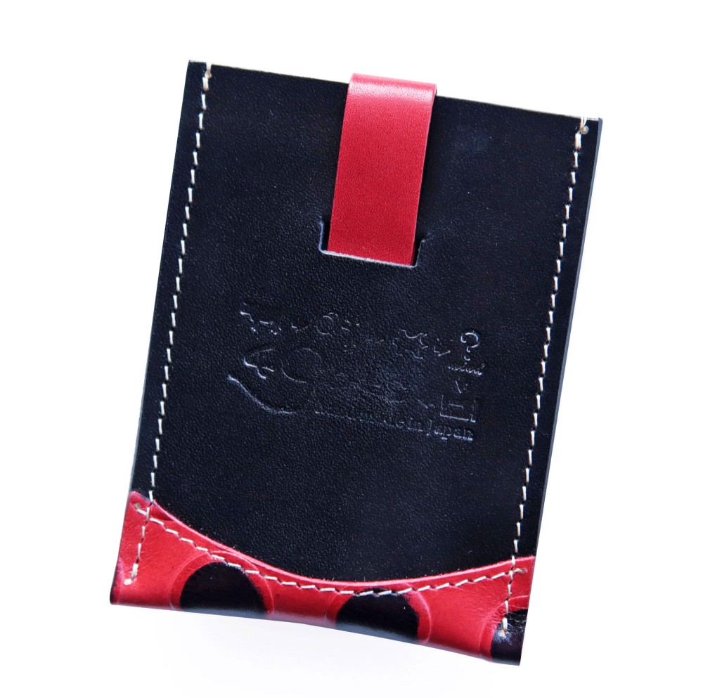 【ヌメ革 定期入れ 】引っ張るレザーカードケース 定期ポケット付き クアトロガッツ あかてんとう