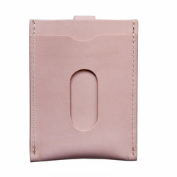 【ヌメ革 定期入れ 】引っ張るレザーカードケース 定期ポケット付き クアトロガッツ ヌメ素 2枚目の画像