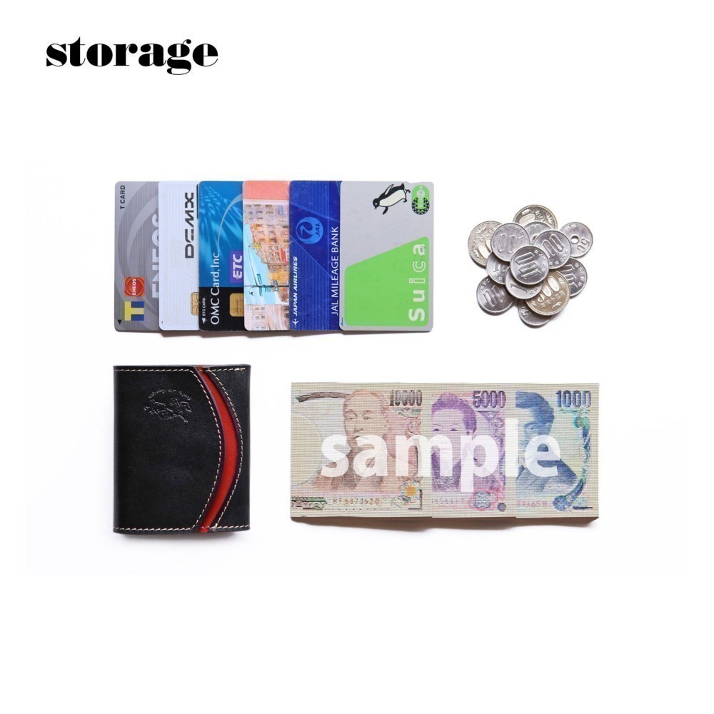 小さいふ。ペケーニョ 偉人シリーズ 「手塚治虫 ブッダ （ブラック×レッド）」栃木レザー黒