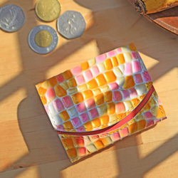 小さいふ。ペケーニョ ステンドグラスシリーズ「stendglass　ティンカーベル」黄×ピンク 2枚目の画像