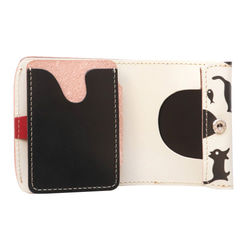 小さいふ。コンチャ アートシリーズ「ホルスタinネコ」白×黒　ミニ財布 小さい財布 コンパクト財布 5枚目の画像