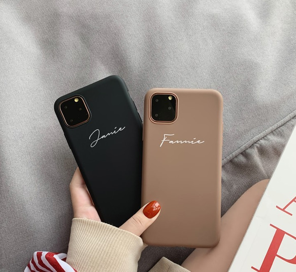 【名前入れスマホケース 】iphone全機種対応８カラー　送料無料　シンプル　スマホケース 3枚目の画像