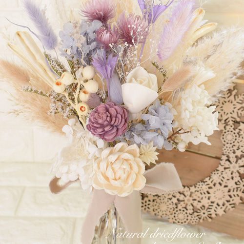 ドライフラワー スワッグ ブーケ ドライフラワー ナチュラルカラー スワッグ ブーケ❤︎ ブーケ un